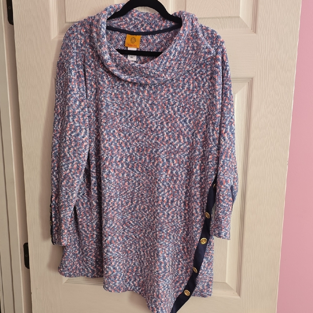 Ruby Rd. Multicolor Cowl Neck Sweater - image 1